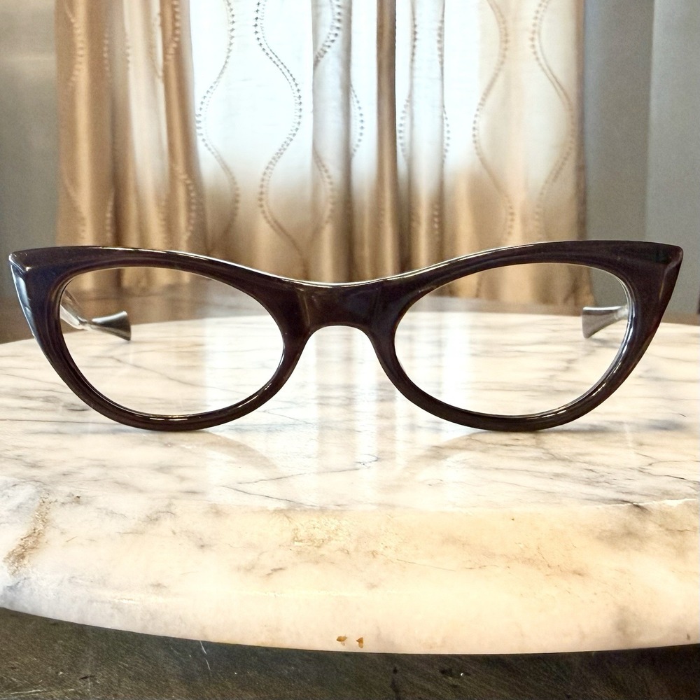 NEW 50s VTG American Optical MCM Cat Eye Women Eyeglass Frames Eye Glasses Brown